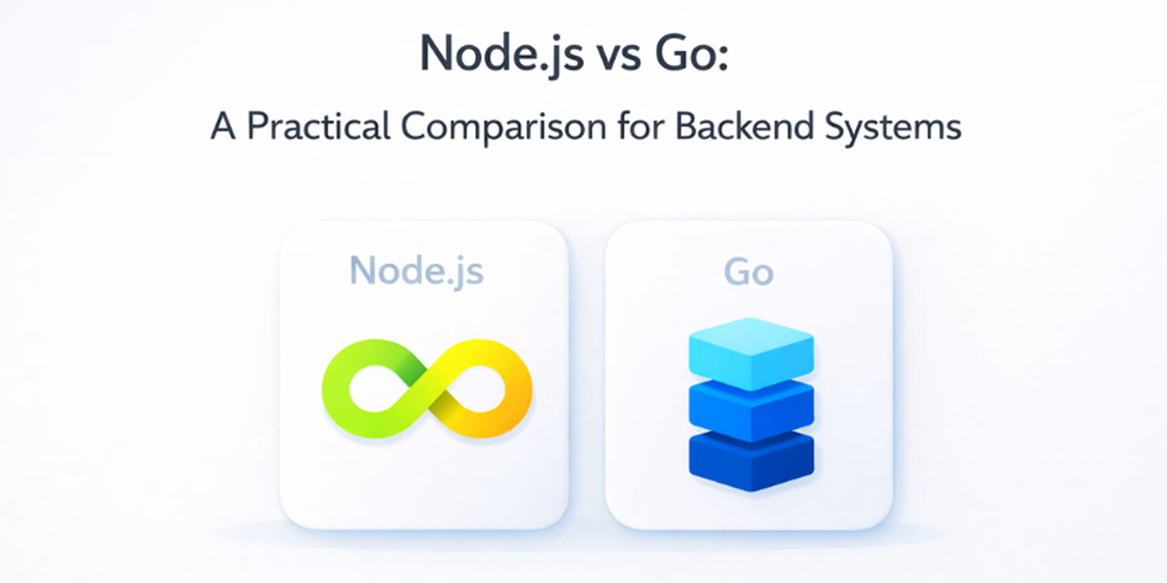 An banner image that represents the comparision between node.js and go